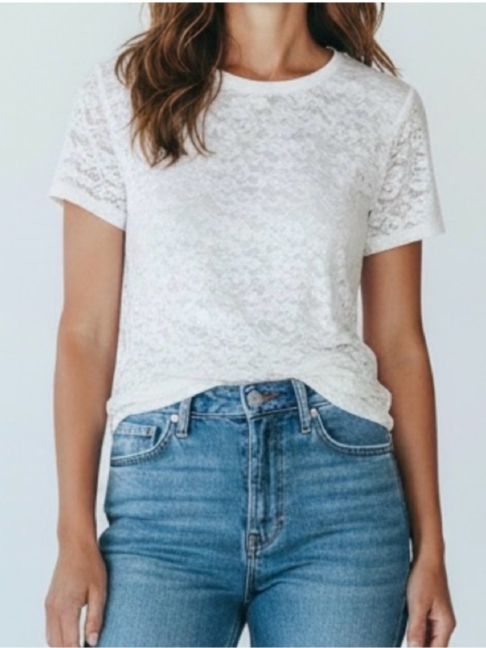 ⚡️NWOT Aerie White Lace Short-Sleeve Shirt